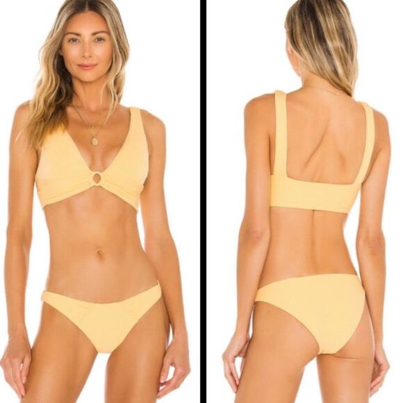 l*space sol classic bikini bottom golden hour orange yellow size small new nwt - Picture 6 of 6